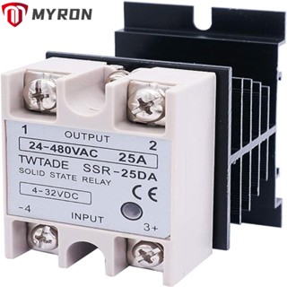 Myron รีเลย์โซลิดสเตท 10A 24-380V AC SSR-25 DA 3-32V DC