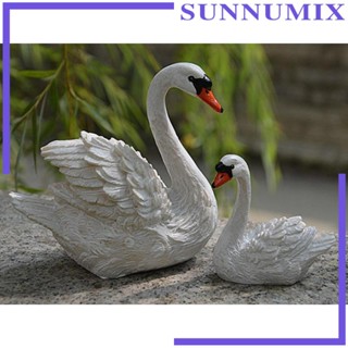 [Sunnimix] รูปปั้นหงส์ สวยหรู สําหรับตกแต่งบ้าน และสนามหญ้า 1 คู่