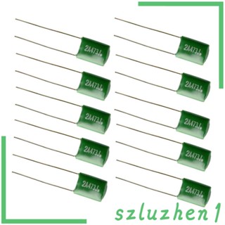 [Szluzhen1] ตัวเก็บประจุ 0.047 2A473J สีเขียว สําหรับกีตาร์ไฟฟ้า เบส DIY 10 ชิ้น