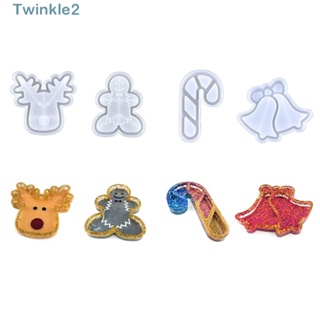 Twinkle แม่พิมพ์ซิลิโคน อีพ็อกซี่ รูปมนุษย์ขนมปังขิง กระดิ่งคริสต์มาส แฮนด์เมด DIY