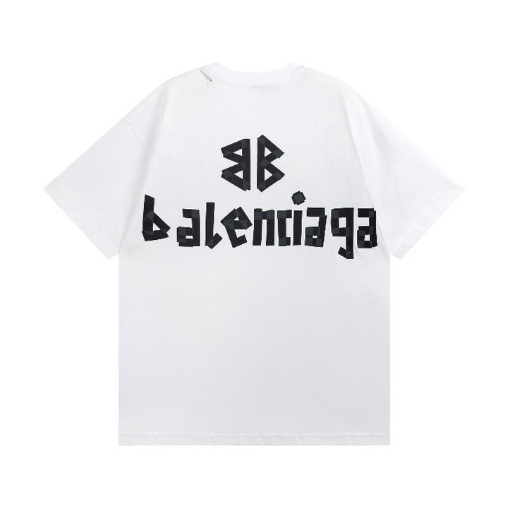 เสื้อยืด ผ้าฝ้ายแท้ พิมพ์ลายโลโก้ตัวอักษร B สไตล์ใหม่ สําหรับผู้ชาย และผู้หญิง