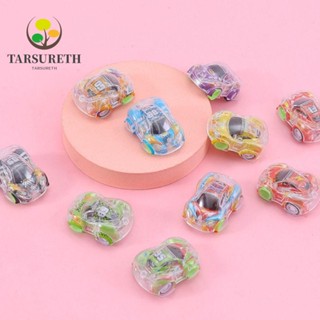 Tarsureth รถของเล่น แบบดึงถอยหลัง ลายการ์ตูน สีโปร่งใส สําหรับเด็ก 10 ชิ้น