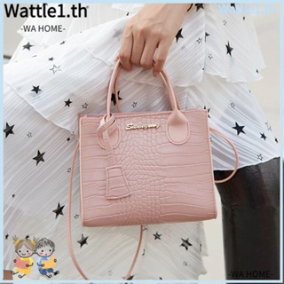 Wttle กระเป๋าสะพายไหล่ ลายหนังจระเข้ สีแคนดี้ แฟชั่นสําหรับสตรี