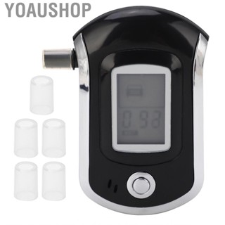 Yoaushop Small Drunk Detector  Digital Breath Tester 0.00‑0.20%BAC  Alarm 5 Mouthpieces for Household Use