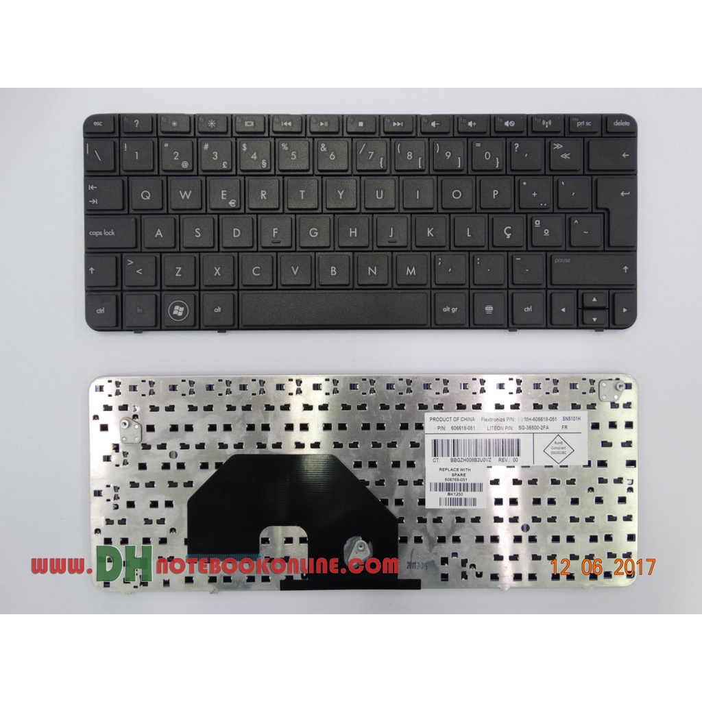 แป้นพิมพ์ คีย์บอร์ดโน๊ตบุ๊ค HP Compaq CQ10 MINI 110 Laptop Keyboard
