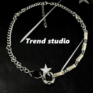 สร้อยคอฮิปฮอปสไตล์เดียวกับ Trendy peopleทันสมัยและเรียบง่ายเหมาะสำหรับทุกคนเหล็กไทเทเนียมจะไม่ซีดจาง