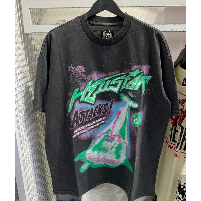 ✨   พร้อมส่ง ✨  เสื้อยืดแขนสั้นลําลอง คอกลม โอเวอร์ไซซ์ ลาย Hellstar แฟชั่นสตรีท แฟชั่นสําหรับผู้ชาย และผู้หญิง