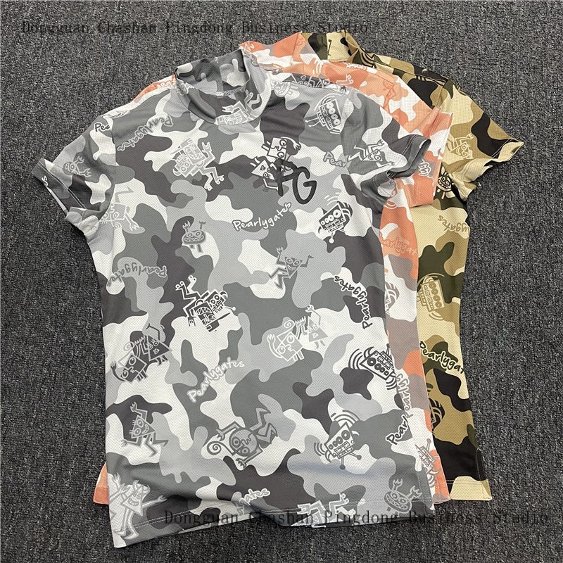ใหม่ 768 Handan เสื้อกอล์ฟแขนสั้น คอสูง แห้งเร็ว ยืดหยุ่น ปรับขนาดได้ แฟชั่นฤดูร้อน สําหรับผู้ชาย 2023