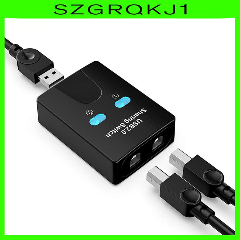 [szgrqkj1] อะแดปเตอร์แบ่งปันเครื่องพิมพ์ 2 in 1 พร้อมปุ่มสวิตช์ USB 2.0 2 สําหรับคอมพิวเตอร์ PC