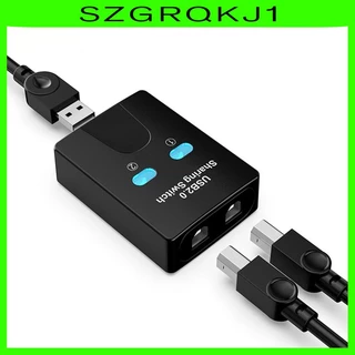 [szgrqkj1] อะแดปเตอร์แบ่งปันเครื่องพิมพ์ 2 in 1 พร้อมปุ่มสวิตช์ USB 2.0 2 สําหรับคอมพิวเตอร์ PC