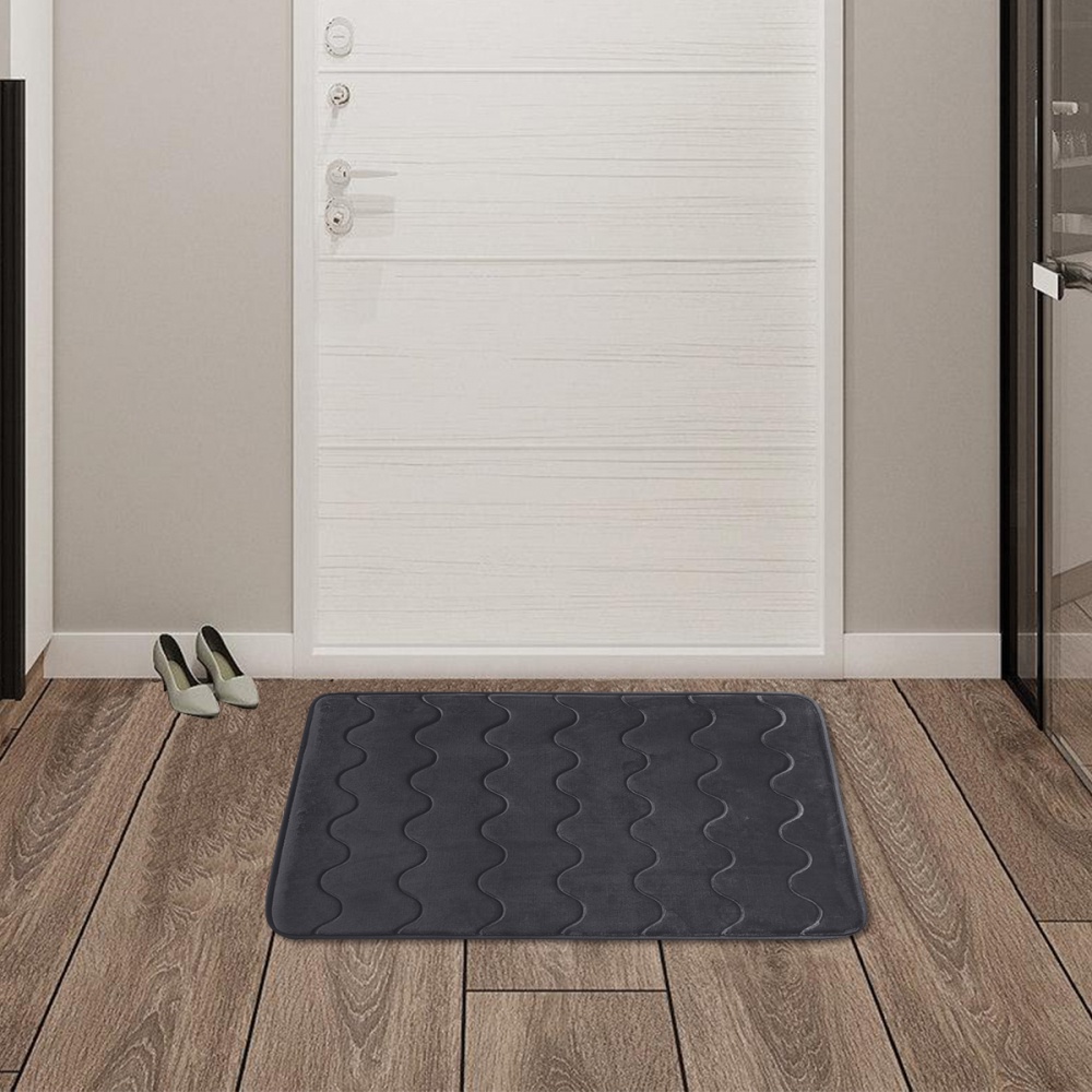 GlobalHouse COZY พรมเช็ดเท้าเมมโมรี่โฟม รุ่น GENNY-02 ขนาด 50x80x1.50 ซม. สีเทา สินค้าของแท้คุณภาพดี