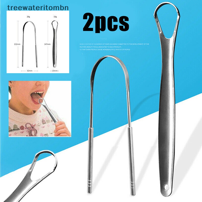 Tt ที่ขูดลิ้น ลิ้น สเตนเลส ทําความสะอาดลิ้น ดูแลช่องปาก 2 ชิ้น mbn