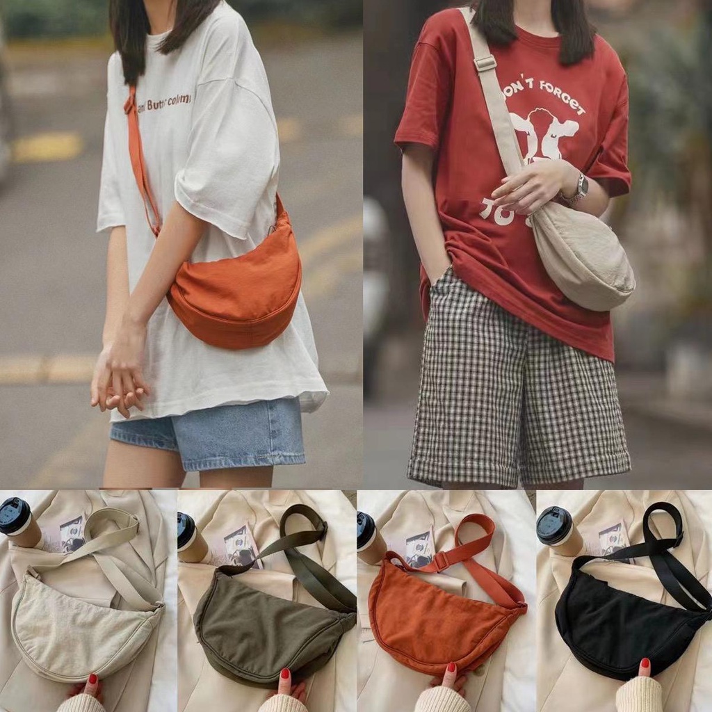 【พร้อมส่ง】miss bag fashion กระเป๋าสะพายข้างสไตล์ใหม่ กระเป๋าสะพายไนลอน รุ่น D-1545