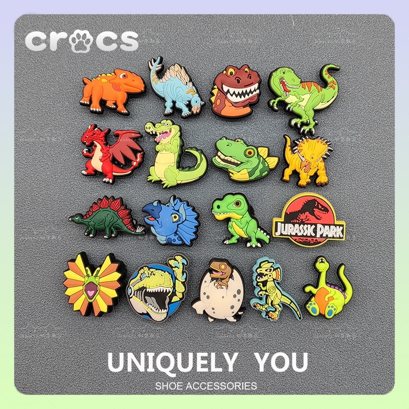 jibbitz crocs อุปกรณ์เสริมหัวเข็มขัด ตัวติดรองเท้า crocs รูปไดโนเสาร์ อุปกรณ์เสริม สําหรับรองเท้า jibbitz crocs เกาหลี
