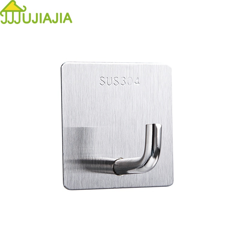 Jujiajia ตะขอสเตนเลส โลหะ ไม่ต้องเจาะ สําหรับติดผนัง  ตะขอแขวนติดผนัง