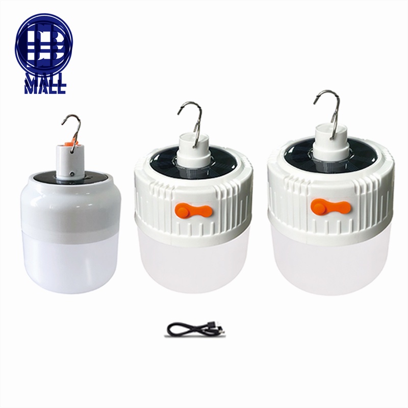 ไฟโซล่าเซลล์ หลอดไฟพกพา หลอดไฟตุ้ม 200W 300w 400w LED ไฟโซล่า ไฟฉุกเฉินชาร์จไฟบ้านได้ ไฟฉุกเฉินกะพริบ