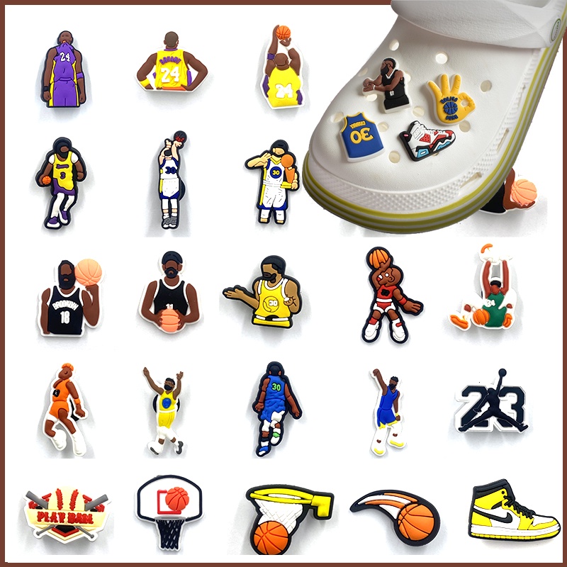 Croc Jibz NBA จี้รูปดาว ติดกระดุมรองเท้าบาสเก็ตบอล DIY
