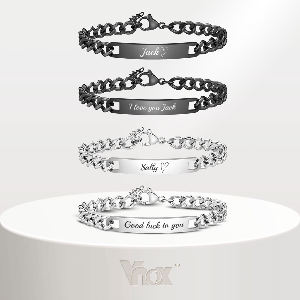 Vnox สินค้าใหม่ ฟรีสร้อยข้อมือคู่ ที่ระลึก ของขวัญวันครบรอบแต่งงาน สําหรับผู้ชาย และผู้หญิง
