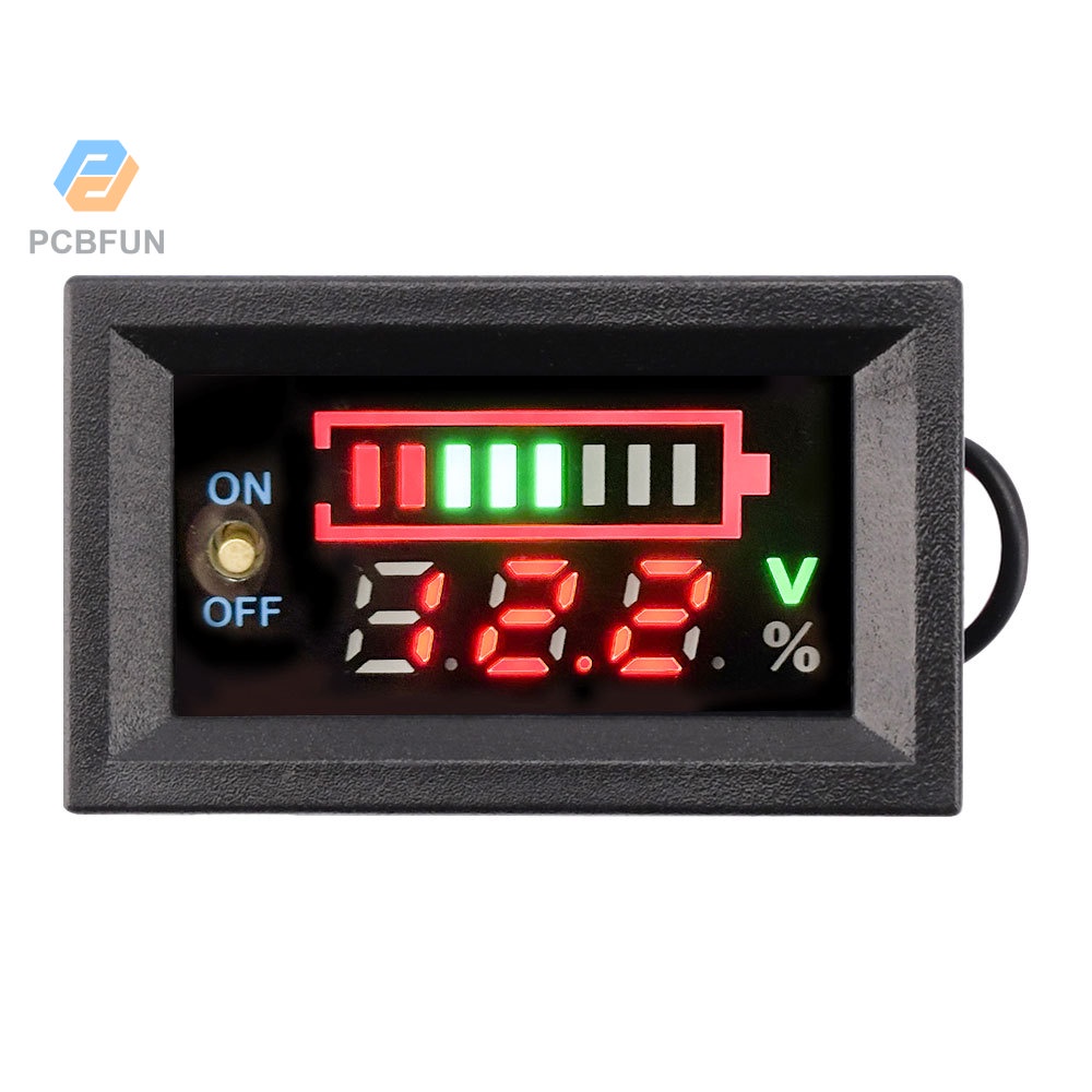 Pcbfun เครื่องทดสอบความจุแบตเตอรี่ลิเธียม โวลต์มิเตอร์ จอแสดงผลดิจิทัล Led 2s 3s 4s