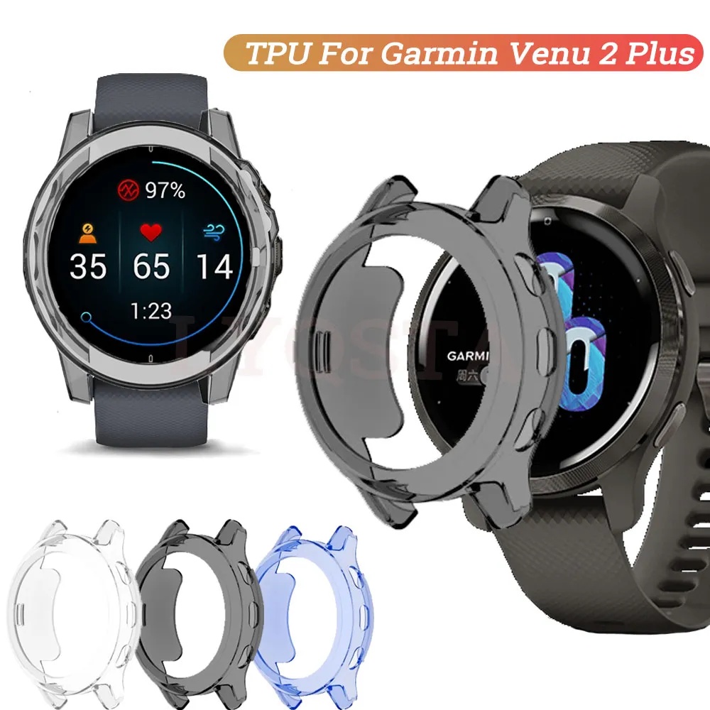เหมาะสําหรับ Garmin Venu 2 Plus / Venu2 Tpu เคสป้องกันครึ่งแพ็ค Garmin Venu 2s Soft Hollow ฝาครอบป้องกัน