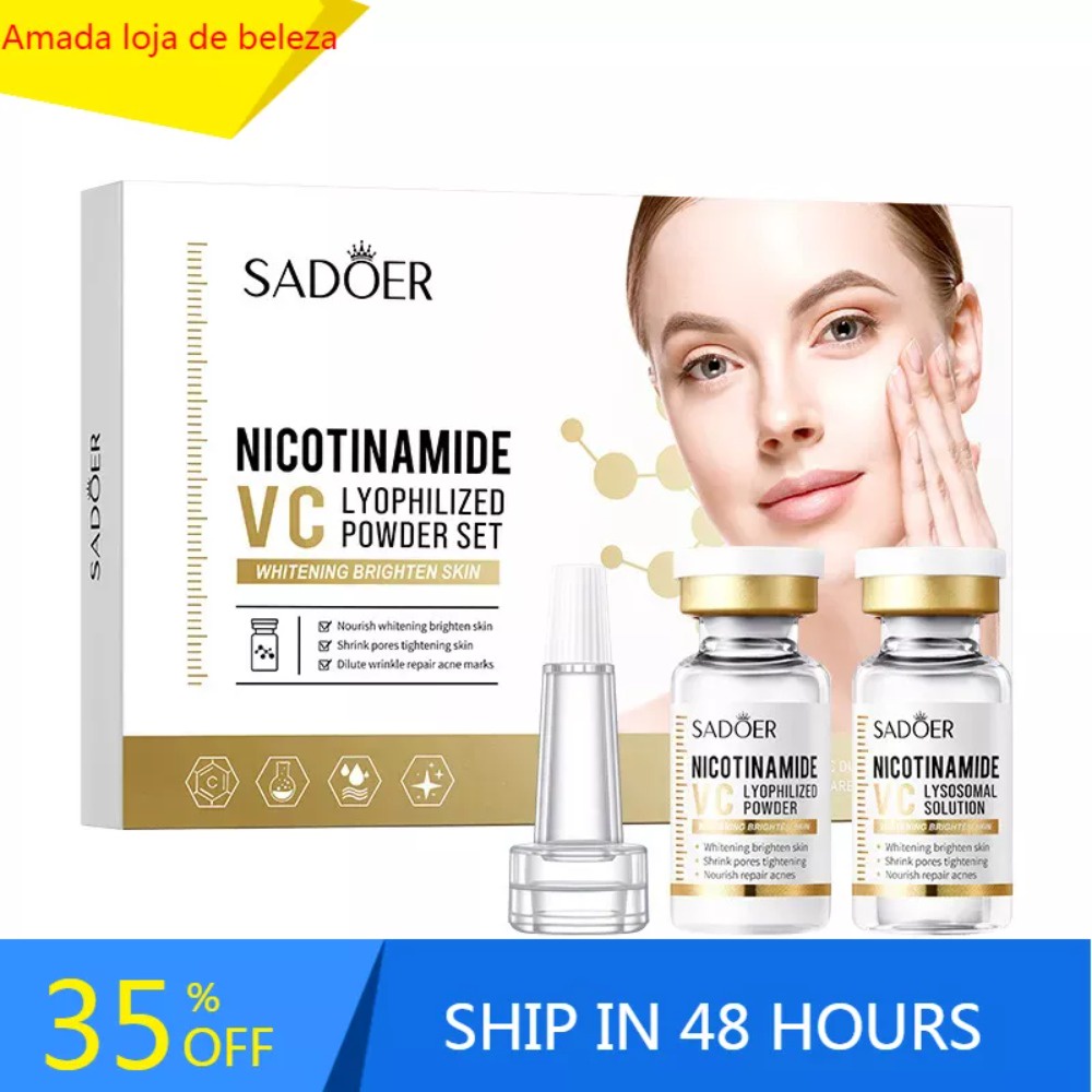 12pcs Face Serum Niacinamide Whitening Freeze-Dried Podwer ชุดหดรูขุมขน Hydrating Brighten Anti-Aging Anti-Wrinkle Skin Care
