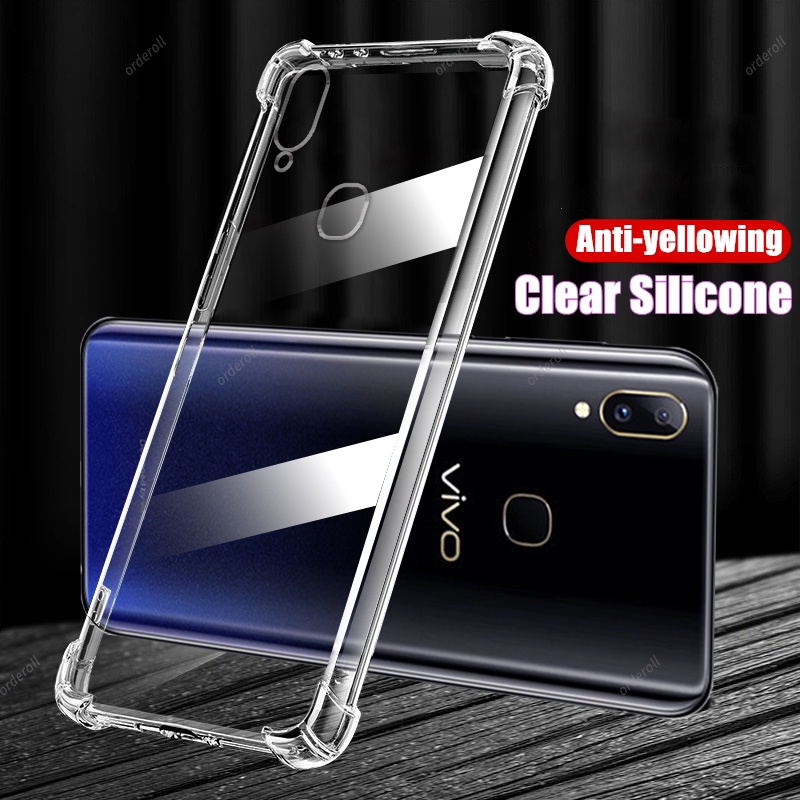 สําหรับ Vivo X21 X21A X21i X21iA 1725 ยืดหยุ่นซิลิโคนเหลวใส Anti-Yellowing ปกหลัง 4 มุมป้องกัน Jelly