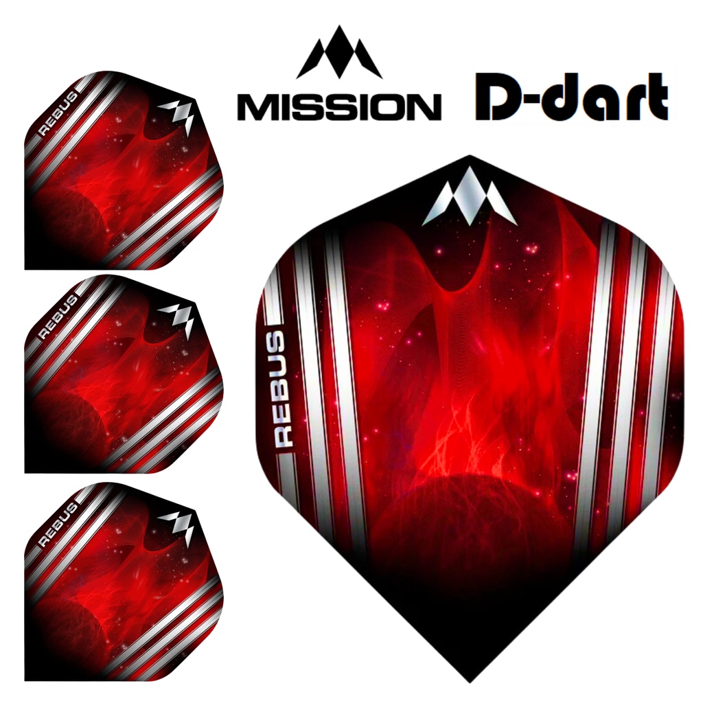 Mission Dart Flights -REBUS Standard 100 ไมครอน Solo Darts Flight สําหรับลูกดอกนุ่มและเหล็ก