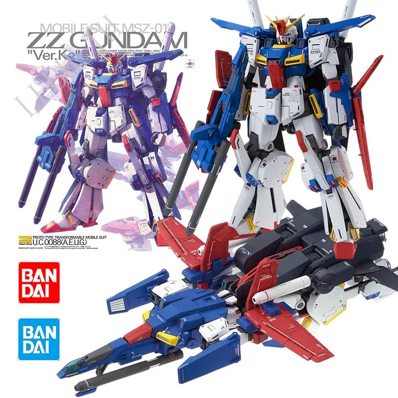 Bandai GUNDAM MG 1/100 MSZ-010 Mobile Suit Gundam ZZ Ver.Ka Model Kit Anime Action Fighter Figure As