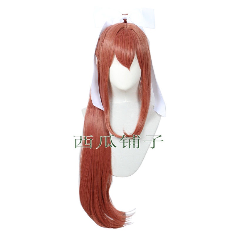 Doki Doki Literature Club DDLC Monika terracotta วิกผมสั้น สําหรับผู้หญิง
