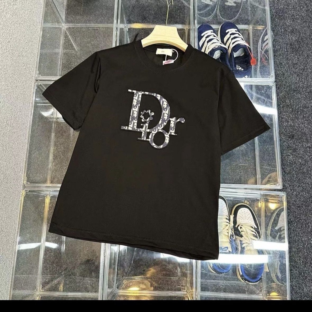 23ต้นฤดูใบไม้ผลิฤดูร้อนสไตล์ใหม่คลาสสิกปัก Presbyopic DO-iRS ตัวอักษรผ้าฝ้ายเสื้อยืดผู้ชายผู้หญิงสไตล์เดียวกันหลวมป้ายคอปก + Tag - รูปที่ 6