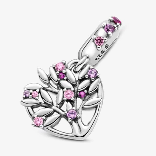 Genealogical Tree Embbellishments Rose Bracelete Charm ลูกปัดจี้ Dangle DIY เครื่องประดับชุบ S925 เงิน
