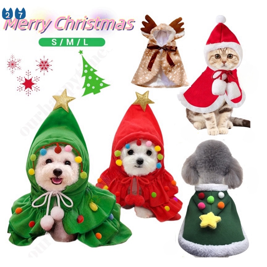 『27Pets』เสื้อคลุมสัตว์เลี้ยง ลายคริสต์มาสน่ารัก ใส่สบาย