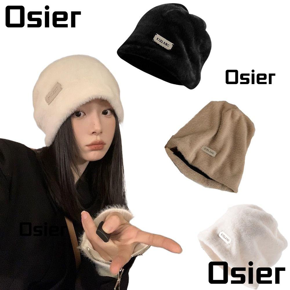 Osier1 หมวกแก๊ป ปิดหูกันหนาว แบบหนา ให้ความอบอุ่น แฟชั่นฤดูใบไม้ร่วง ฤดูหนาว สไตล์ฮิปฮอป สําหรับผู้หญิง