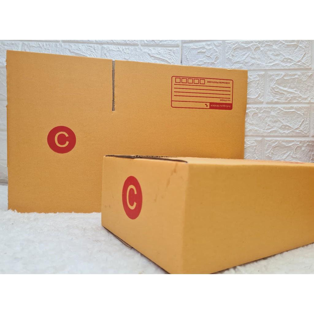 แพ็ค 20 ใบ กล่องไปรษณีย์ฝาชน เบอร์ C แบบพิมพ์ ราคาโรงงาน พร้อมส่งทั่วประเทศ