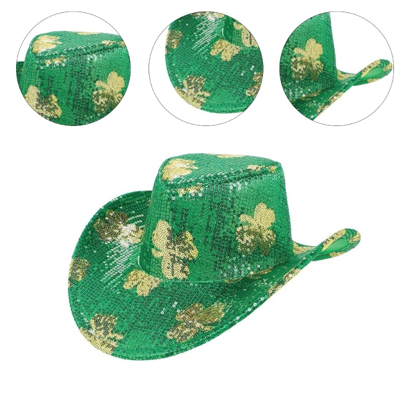 ซ้าย Irish Saint Patricks Day Hat Irish National Day Hat บุคลิกภาพ Carnivals Hat