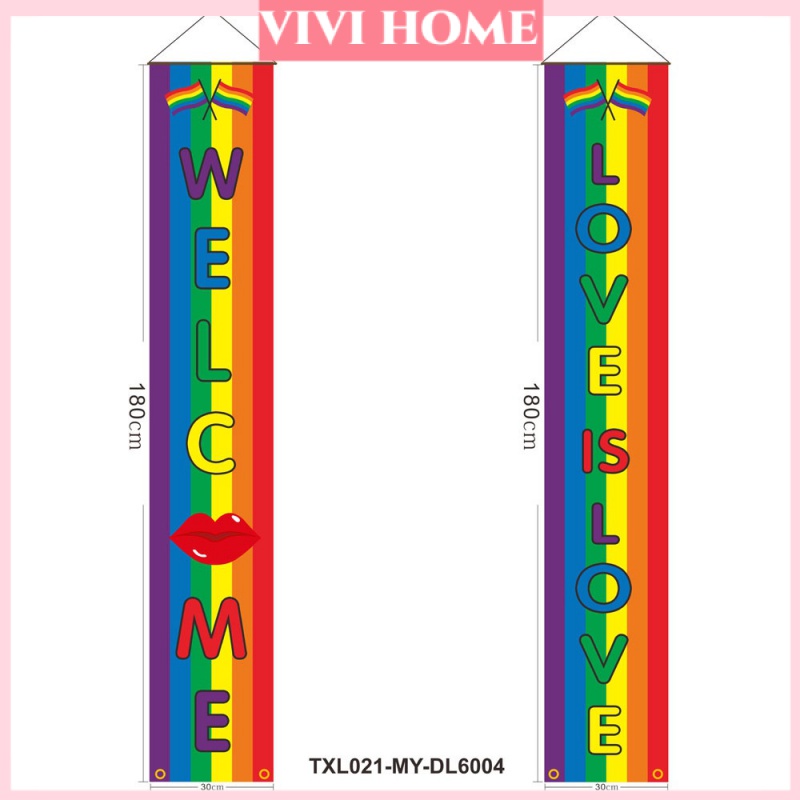 【พร้อมส่ง】ธงแบนเนอร์ LGBT PRIDE MONTH สีรุ้ง สําหรับแขวนตกแต่งประตู เทศกาล กลางแจ้ง