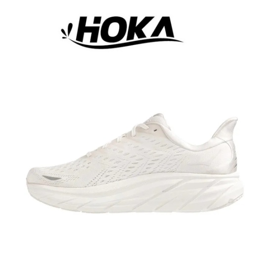 HOKA ONE ONE Clifton 8 รองเท้า ของแท้ 100 % สีขาว