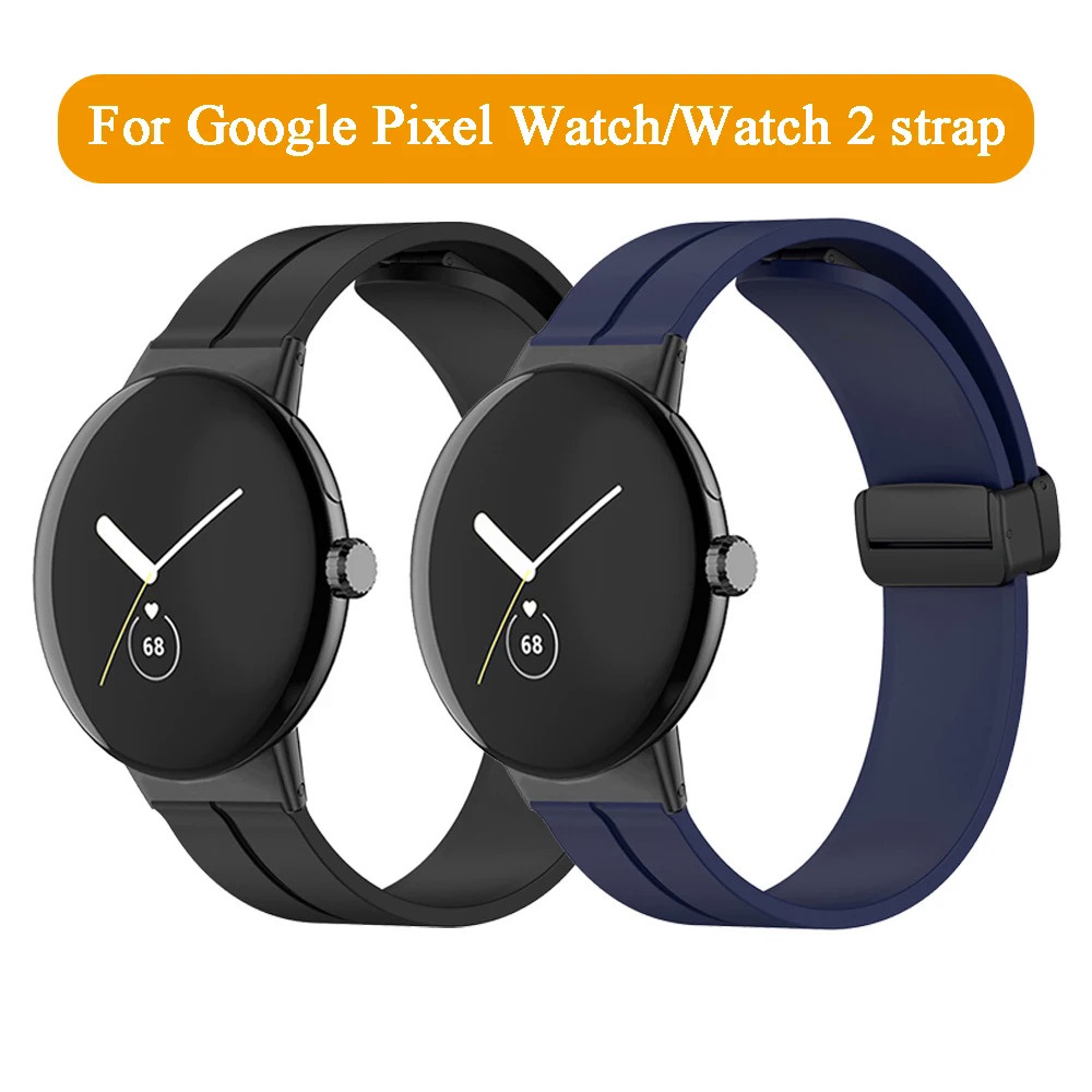 สายนาฬิกาข้อมือซิลิโคน แม่เหล็ก รูปตัว D สําหรับ Google Pixel Watch 2