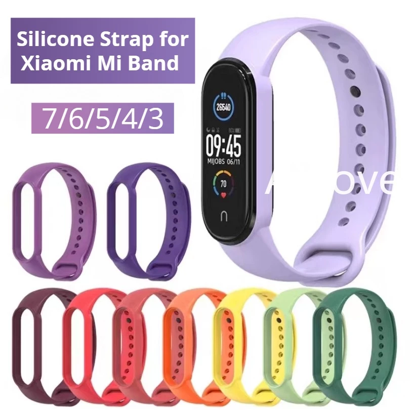 สายนาฬิกาข้อมือ ซิลิโคน โพลีโครเมี่ยม อุปกรณ์เสริม สําหรับ Xiaomi Mi Band 7 6 5 4 3 MiBand 3/4 Band5 Band6
