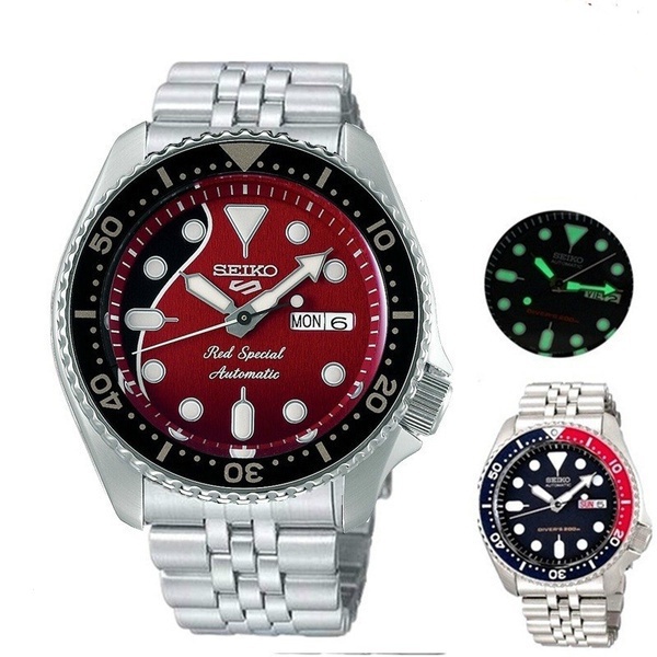 ใหม่ นาฬิกาข้อมือควอตซ์ Seiko 5 SRPE83K1 SRPE83 SEO RQNO YWWY สีแดง สําหรับผู้ชาย