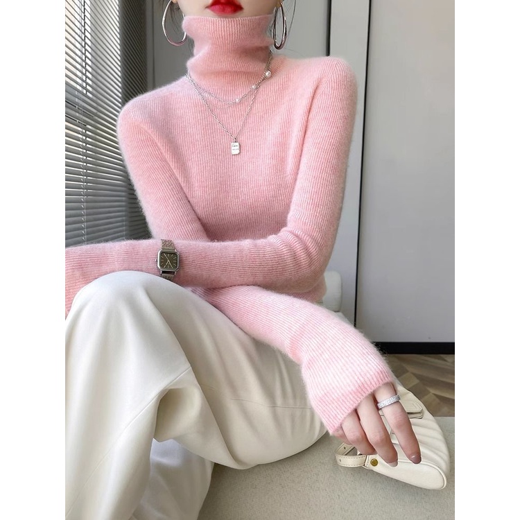 เสื้อถักนิตติ้ง คอปก เข้ารูป เข้ากับทุกการแต่งกาย แฟชั่นฤดูใบไม้ร่วง และฤดูหนาว สําหรับผู้หญิง