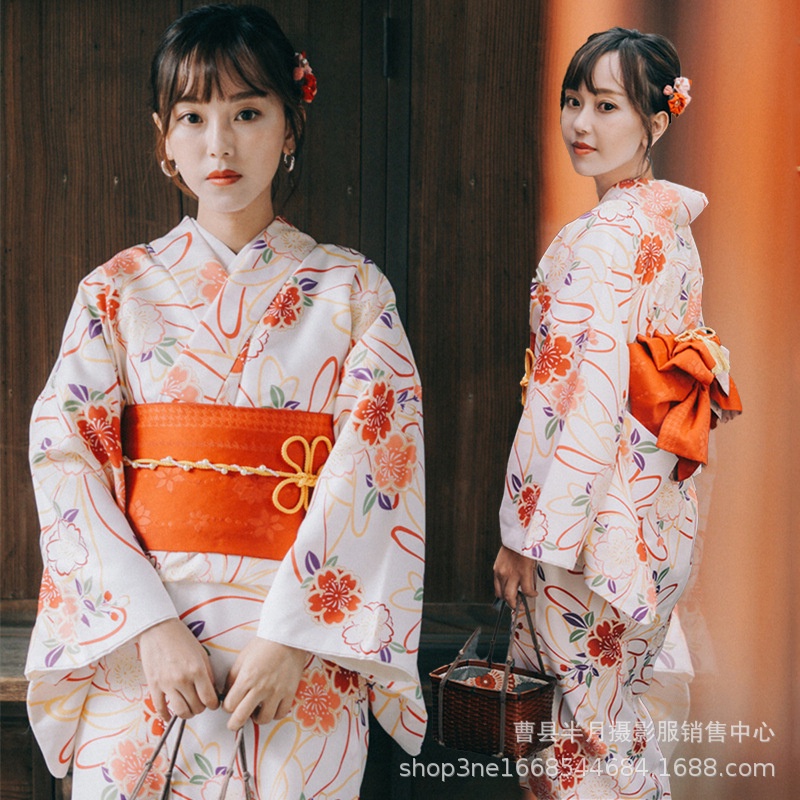 ชุดกิโมโน สีชมพู แบบเป็นทางการ สไตล์ญี่ปุ่น สําหรับผู้หญิง（สุ่มเข็มขัดฟรี）