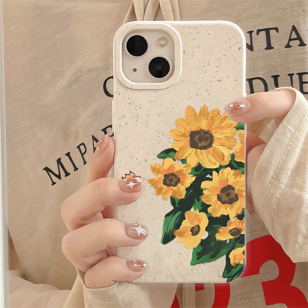 For iPhone 14 11 Pro Max 13 15 12 Pro Max 7 8 Plus XR X XS Max 15Plus SE  ดอกทานตะวัน Case เคส เคสโทรศัพท์ เคสไอโฟน Cove - รูปที่ 2