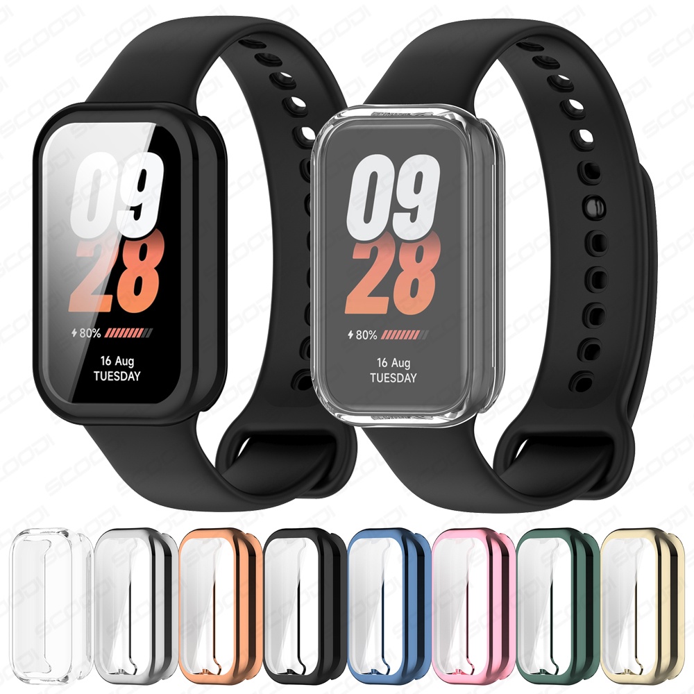 เคสชุบ TPU สําหรับ Xiaomi Band 8 Active / Redmi Band 2 / Amazfit Band 7 ฝาครอบแบบเต็ม ป้องกันหน้าจอ