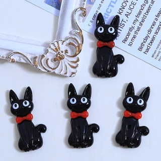 เรซิ่น diy กิ๊บติดผม เรซิ่น ลายการ์ตูนแมวดํา ขนาดเล็ก เครื่องประดับ diy แบบสร้างสรรค์