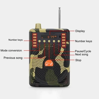 e388 48W ลำโพงกลางแจ้ง ลำโพงควบคุมระยะไกลล่าสัตว์ ลำโพงBluetooth / ไมค์ช่วยสอน / FM ชุดรีโมทคอนโทรลลำโพง MP3 ลำโพงล