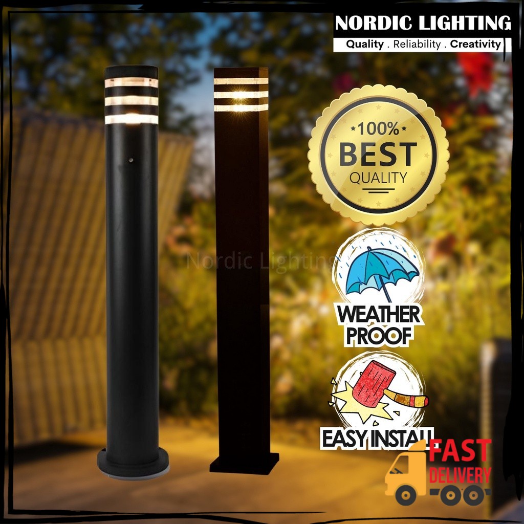 Nordic Ligthing 800 มม.กลางแจ้งBollard Modernสวนกลางแจ้งBollardโคมไฟโคมไฟใหม่Bollard Tamanโคมไฟติดผน