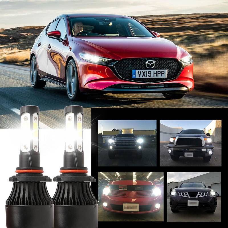 2 ชิ้น LED สีขาว 6000K X7 4SIDE หลอดไฟ NW ชุดไฟหน้าสําหรับ Mazda 3 2006-2010 (โคมไฟหัว)