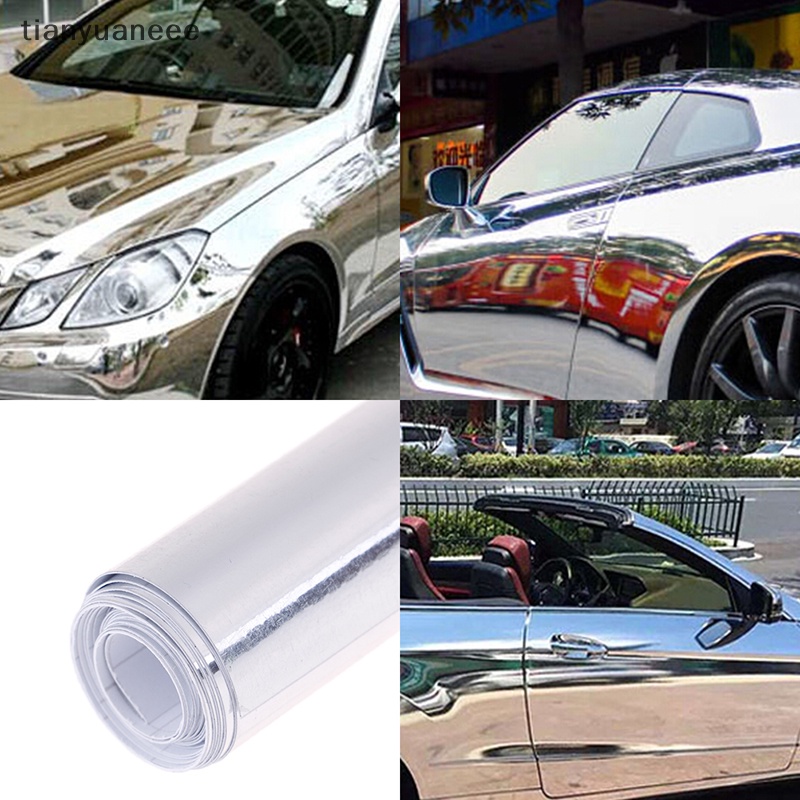 Tianyuaneee รถสีเงินเงากระจกยืด chrome wrap decal ฟิล์ม ers Well