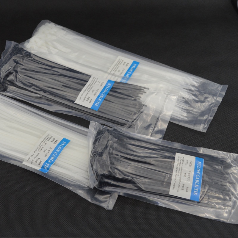 เคเบิ้ลไทร์ถุงละ 100 เส้น มี 2 สี ขาว/ดำ  เหนียว รัดแน่น ล๊อกนาน #Q-0024